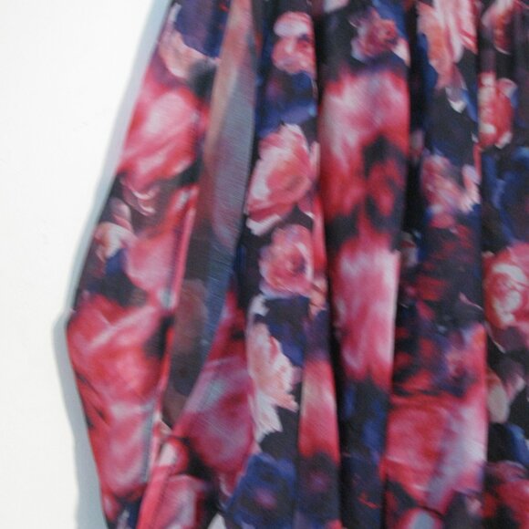 Jennifer Lopez Pink Floral Blouse Mediumn Semi Sheer Attached Cami Rouching - Picture 3 of 6